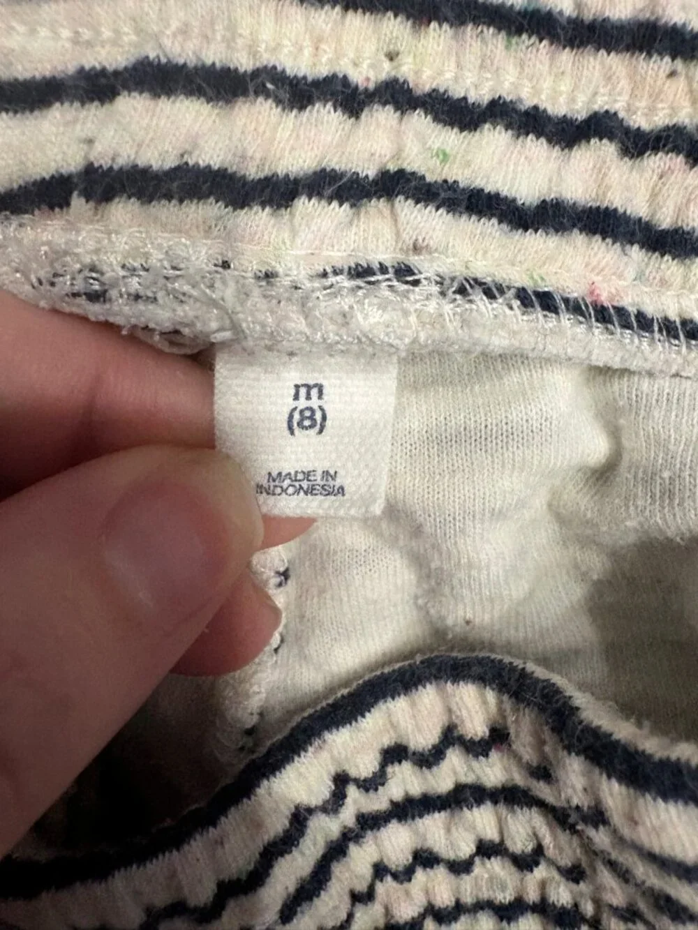 Gap Kids Girls Navy Striped Speckled Knit Lounge Shorts (Medium 8)